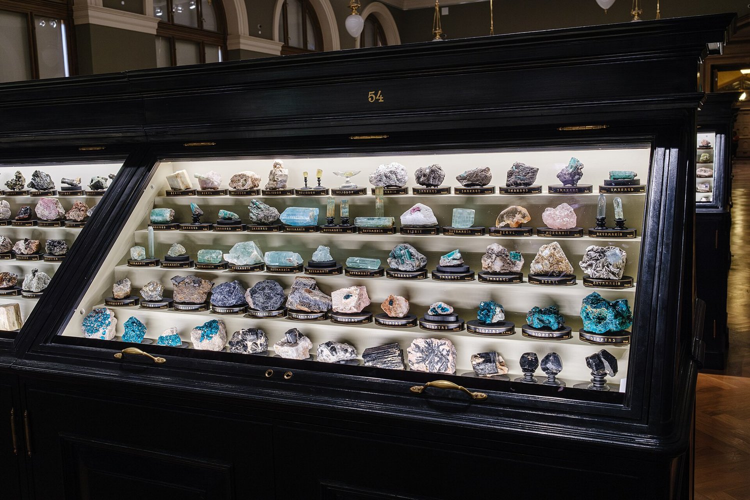 The Hall of Minerals in the National Museum, Prague