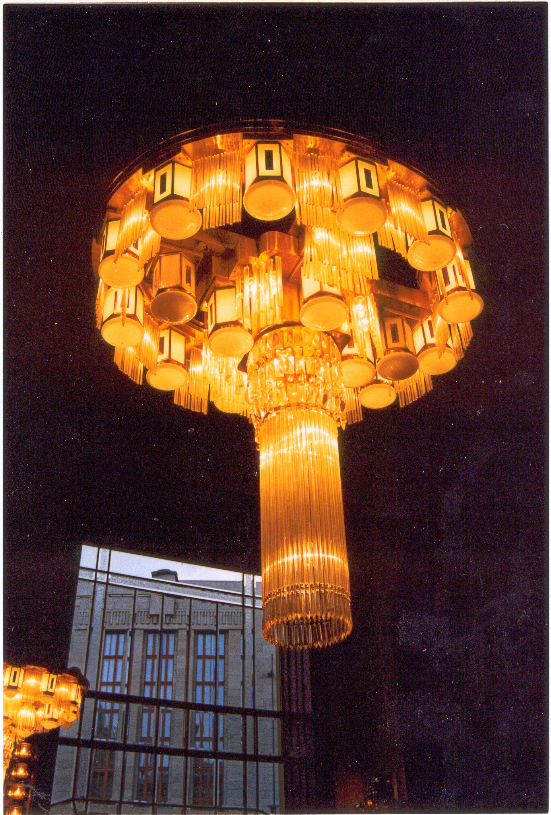 An Art Nouveau light fitting in the Municipal House