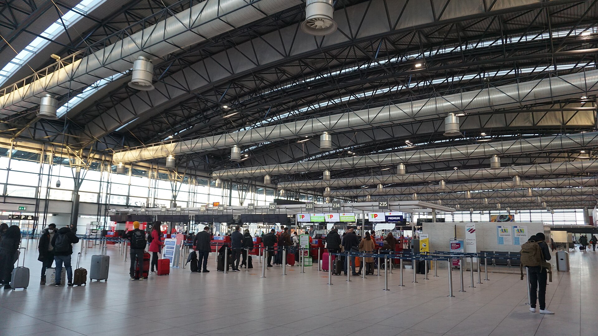 The check-in hall at Prague's Václav Havel Airport