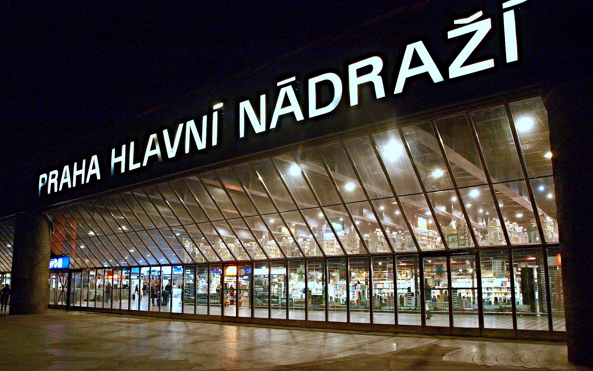 The entrance to Praha hlavní nádraží, Prague's main railway station